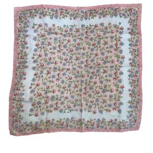 wedgewood pink green floral print cotton handkerchief scarf